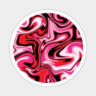 Amazing pink red marble swirl design Magnet
